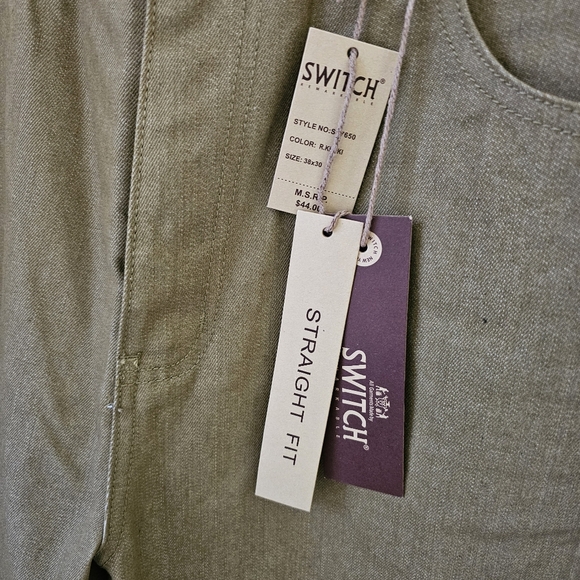 Men's Straight Fit Denim Pants - Khaki - Picture 3 of 10